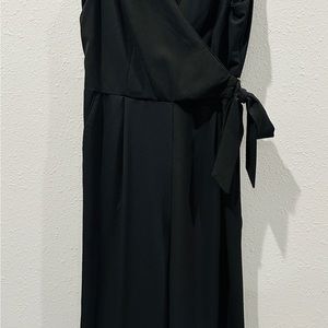 Cato Black Sleeveless Waist-Tied Wrap Jumpsuit - Size 8